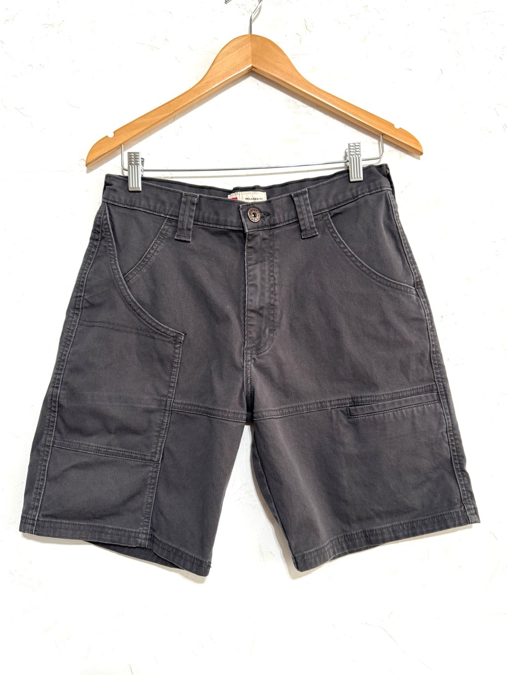 Wrangler Relaxed Fit Carpenter Utility Shorts Gray 30x8